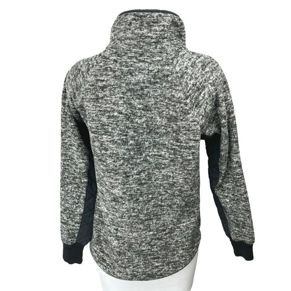 Abercrombie & Fitch Gray Fleece Quilted Asymmetric Button High Neck Jacket Sz XS - Picture 2 of 5